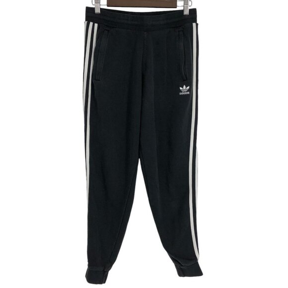 Adidas Junior's black essentials 3 stripes jogger pants size M - Picture 2 of 16
